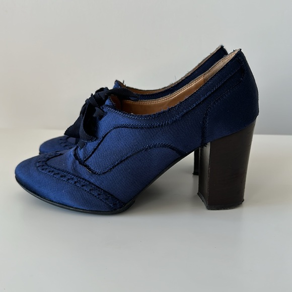 Authentic LANVIN Ribbon-Lace Satin Oxford Size US7 EU37 - Picture 2 of 12